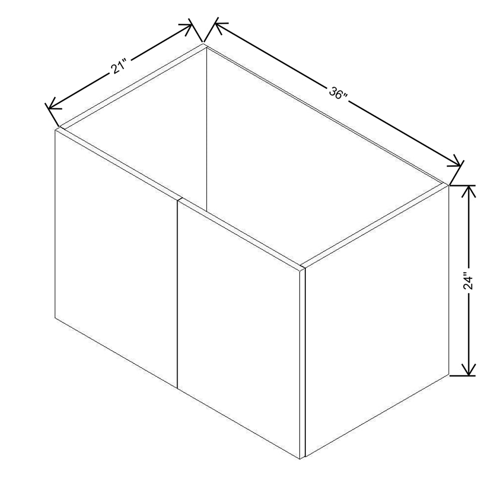 Modernform Cabinet Matte White 36" W X 24" H X 21" D Vanity Floating Full Height Double Door Cabinet